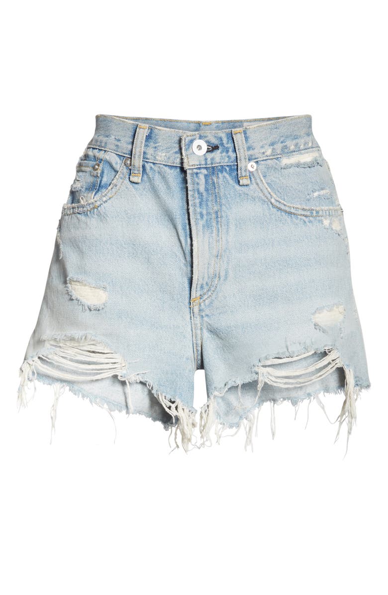 rag & bone Maya High Waist Ripped Denim Cutoff Shorts, Alternate, color,