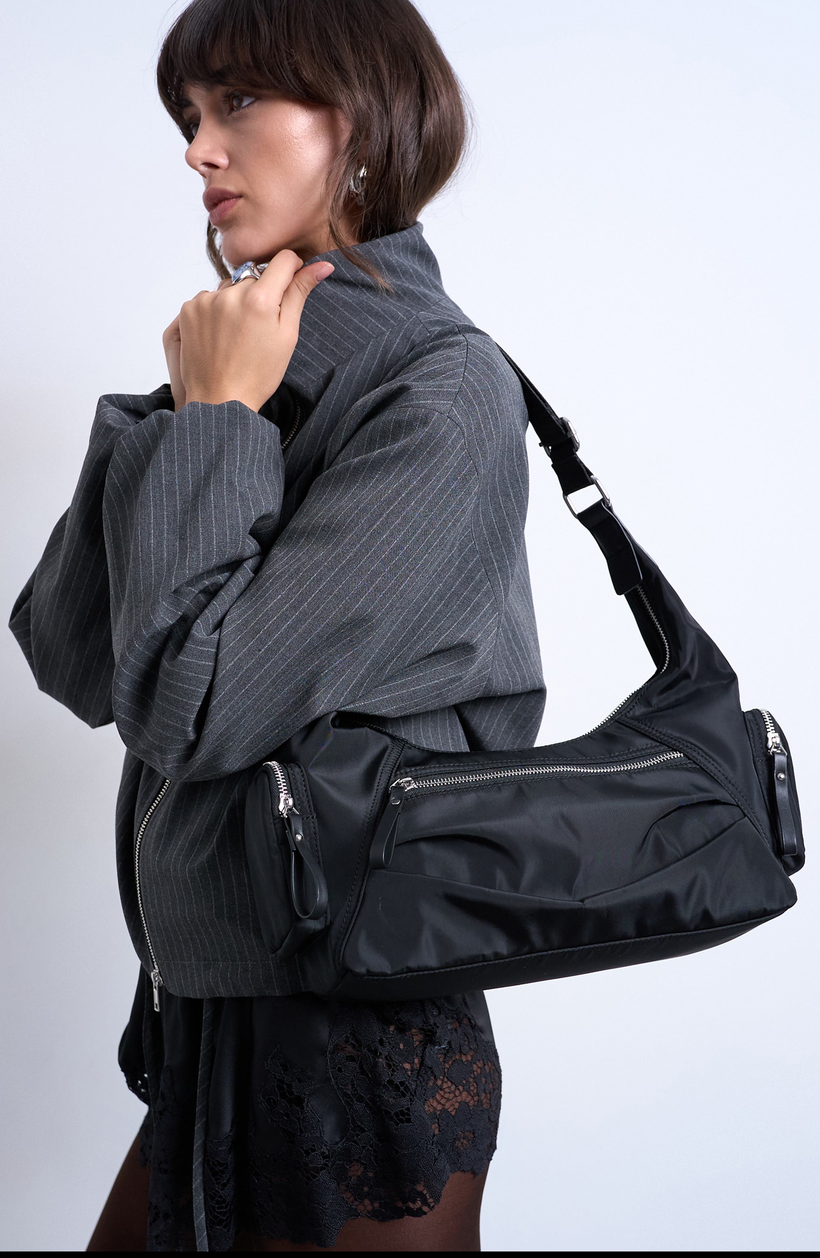 Cheryl Large Nylon Crossbody Bag, Main, color, BLACK