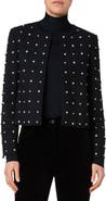 Akris punto Crystal Stud Stretch Wool Crepe Jacket