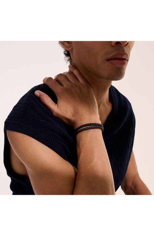 John Hardy Sterling Silver And Leather Bracelet In Black