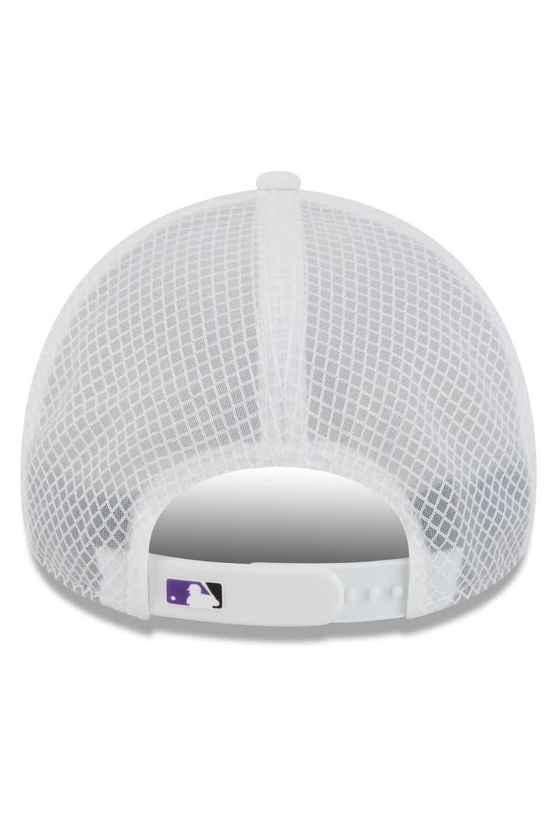 Men's New Era White Colorado Rockies 2026 Batting Practice Apex 9FORTY Adjustable Trucker Hat, Alternate, color, White