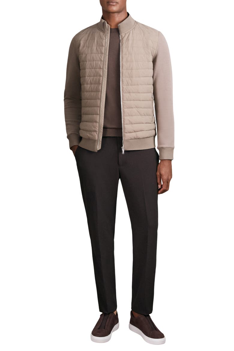 Freddie Mixed Media Jacket, Alternate, color, TAUPE BROWN