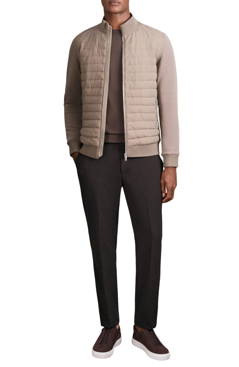 Reiss Freddie Mixed Media Jacket, Alternate, color, Taupe Brown