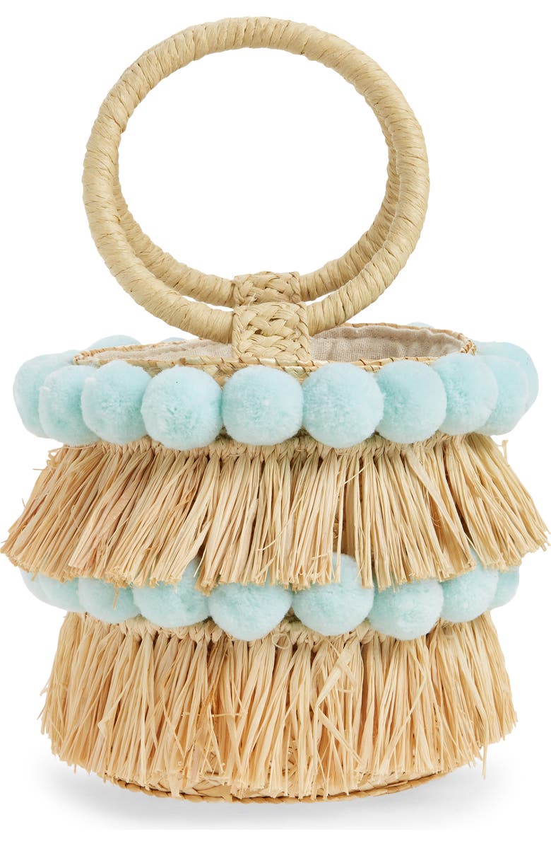 BTB Los Angeles Liv Round Bucket Bag with Bracelet Handles, Main, color,