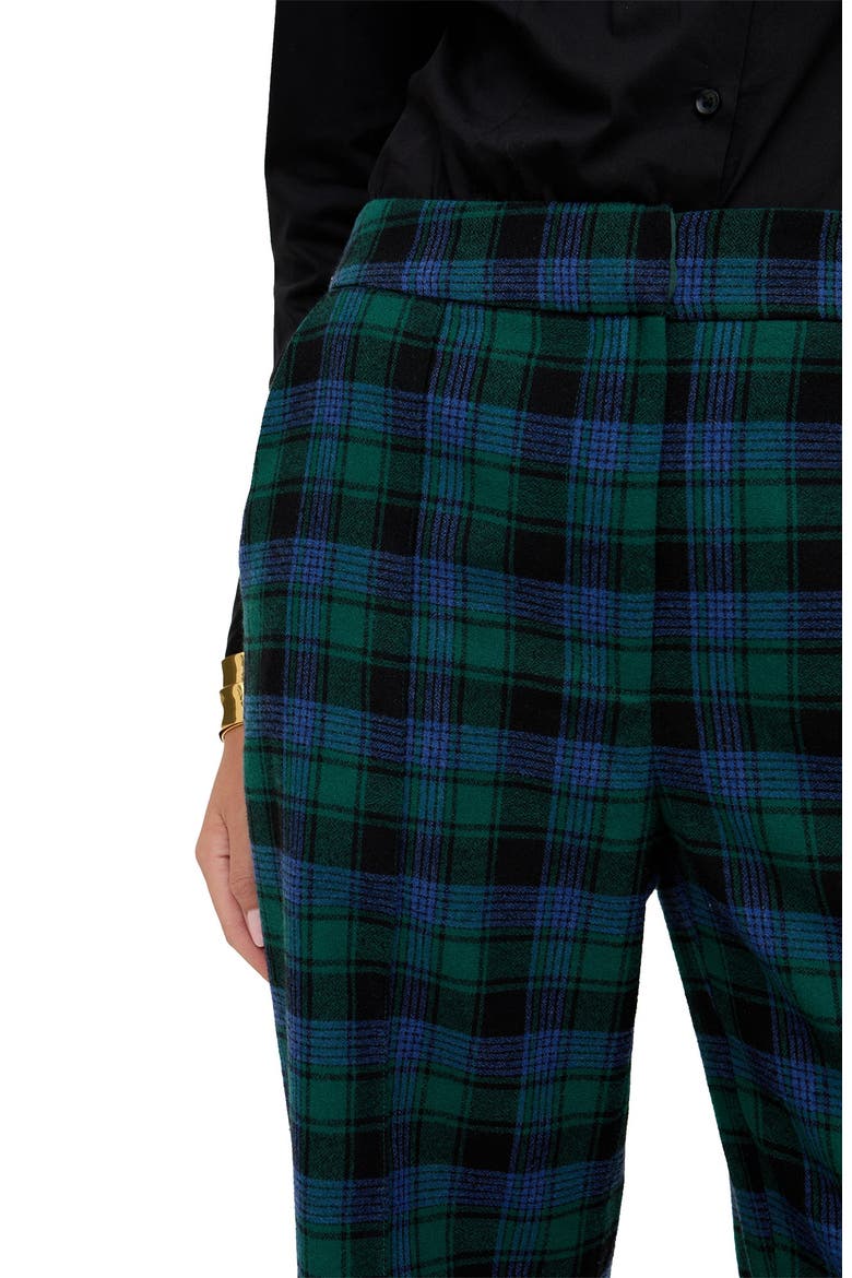 Zena Flared Prince Of Wales Check Print Trouser, Alternate, color, Blue