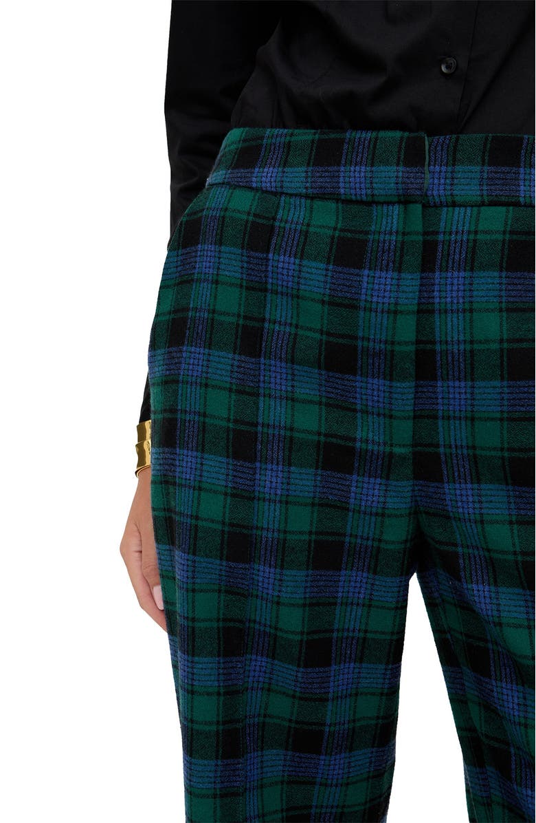 Lily and Lionel London Zena Flared Prince Of Wales Check Print Trouser, Alternate, color, Blue