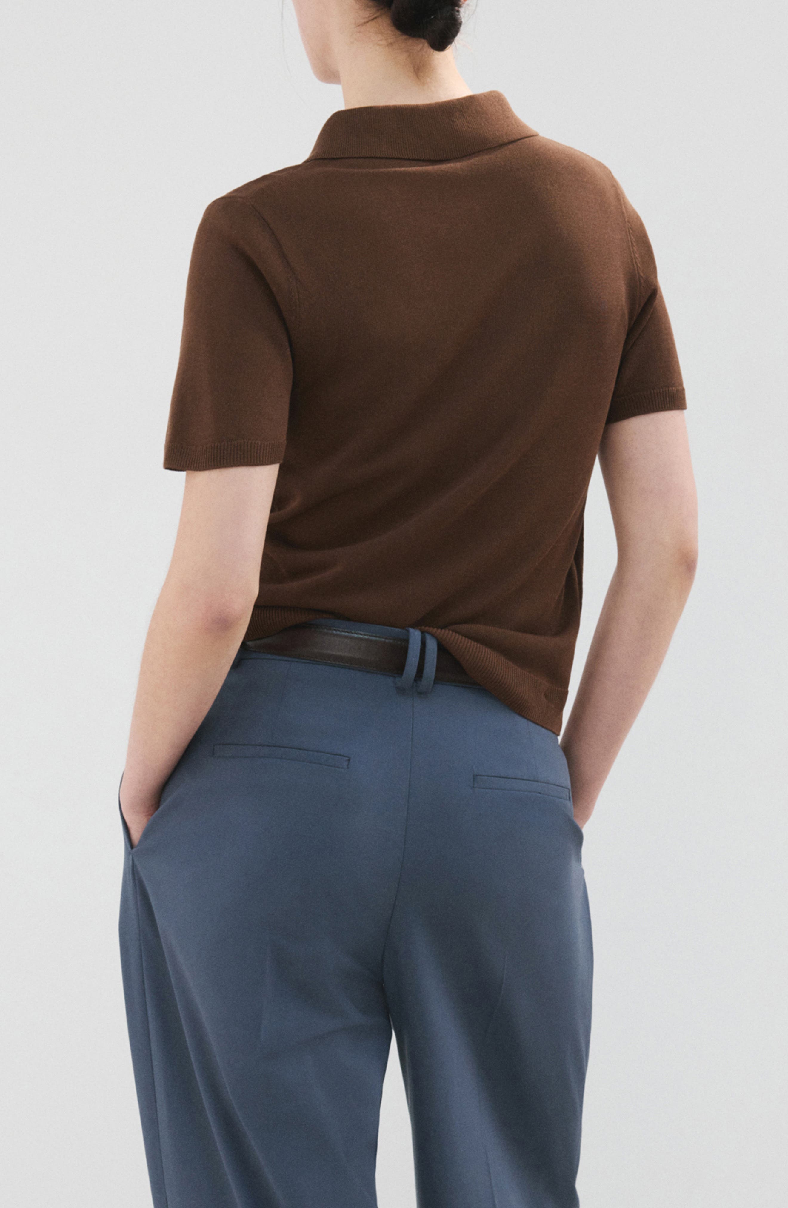 Short Sleeve Jersey Polo Sweater - image 2