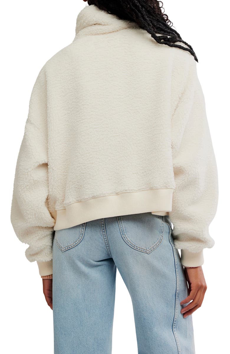 Free People Alpine High Pile Fleece Sweater, Alternate, color, White Swan