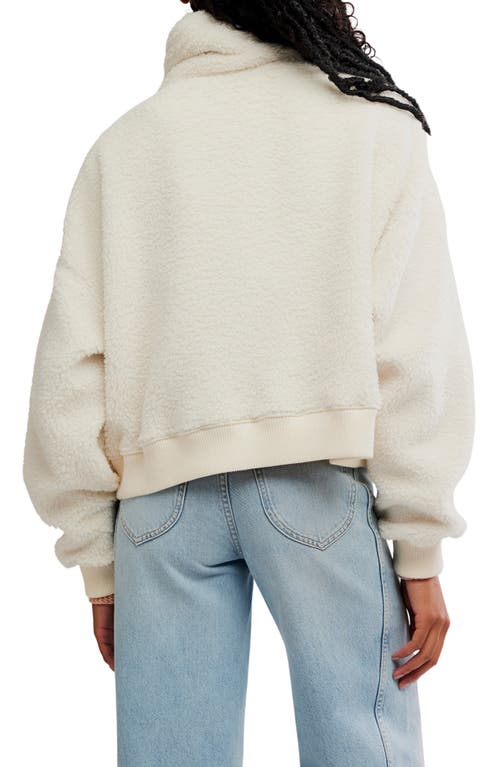 Free People Alpine High Pile Fleece Sweater In White