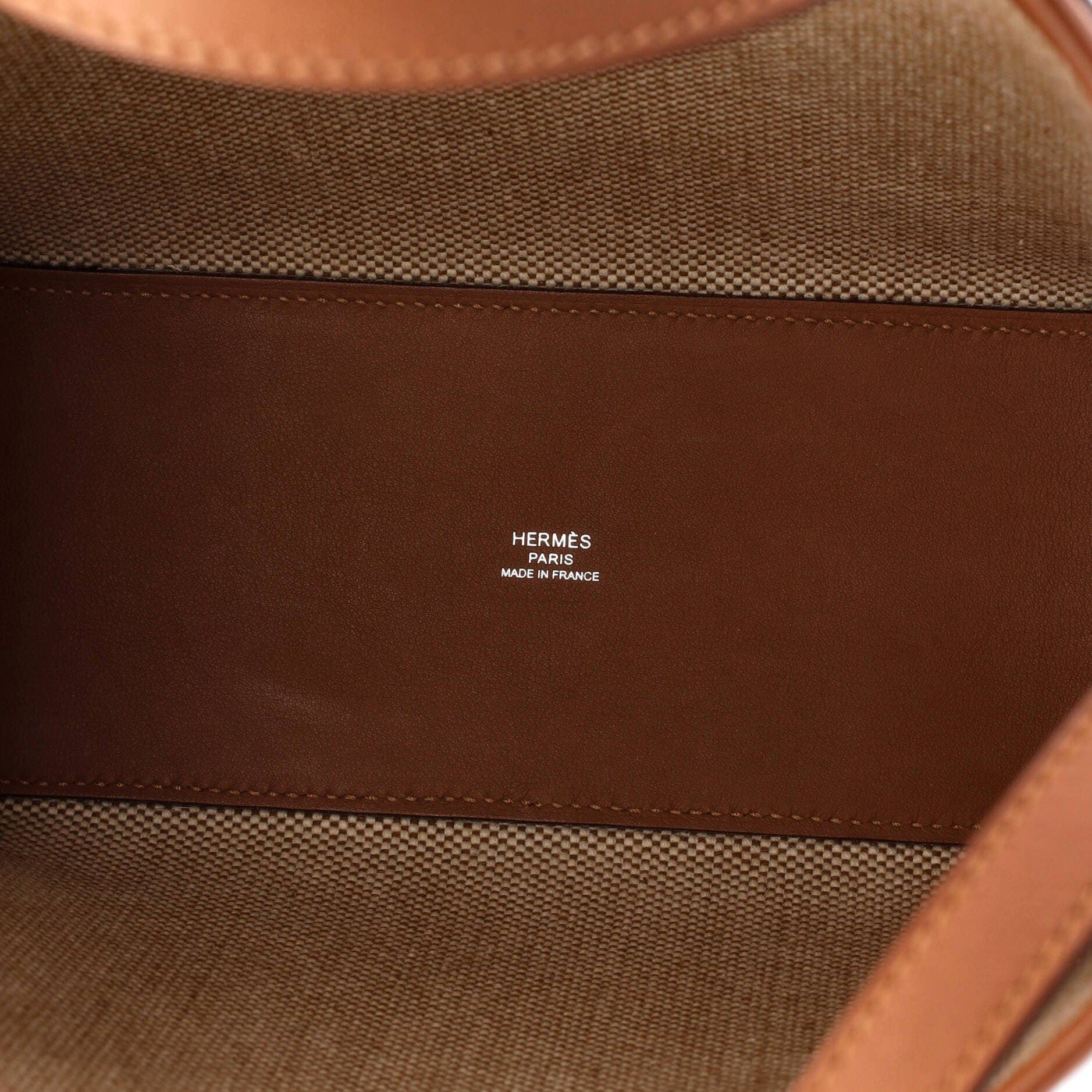 Cabas H en Biais Tote Canvas with Leather 27, Alternate, color, Gold