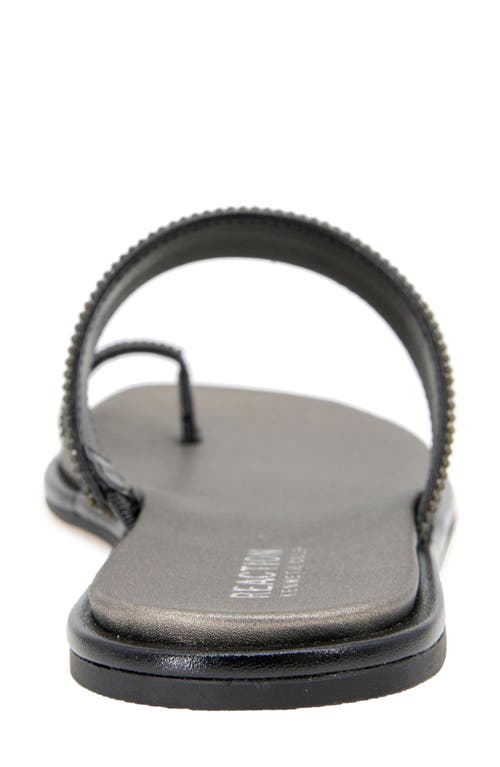 Reaction Kenneth Cole Wilfred Toe Loop Flat Sandal In Black