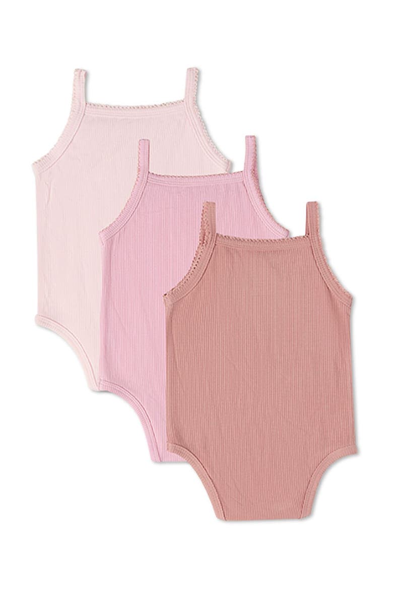3 Pack Baby Solid-Color Bodysuits, Alternate, color, Pink Multi