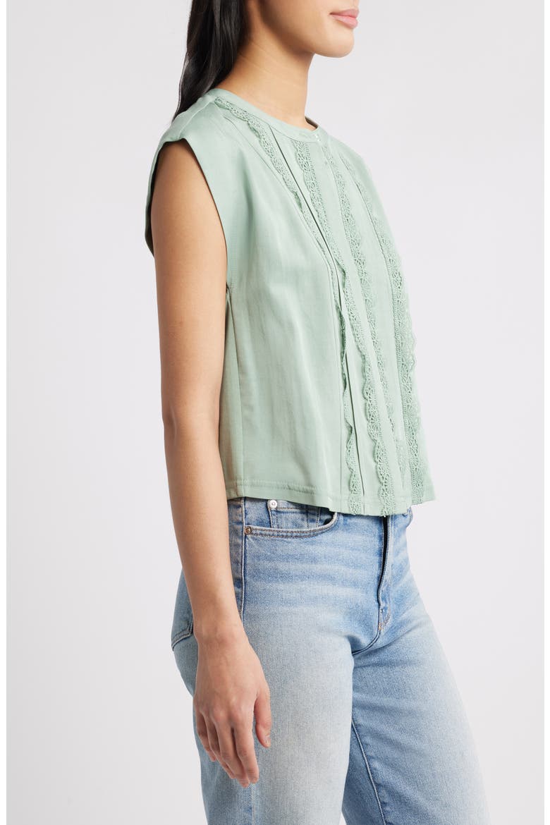 Embellished Cap Sleeve Button-Up Shirt, Alternate, color, VINTAGE JADE