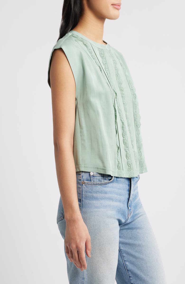 Wit & Wisdom Embellished Cap Sleeve Button-Up Shirt, Alternate, color, Vintage Jade