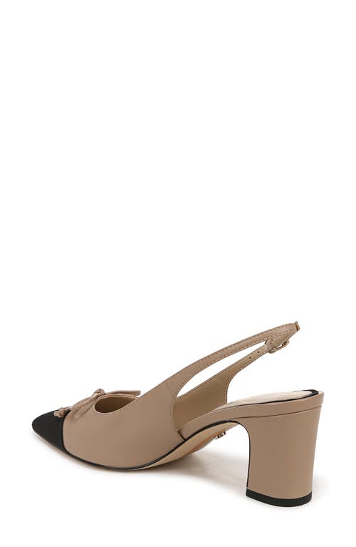 Sam Edelman Willette Slingback Pointed Cap Toe Pump In Soft Beige/black