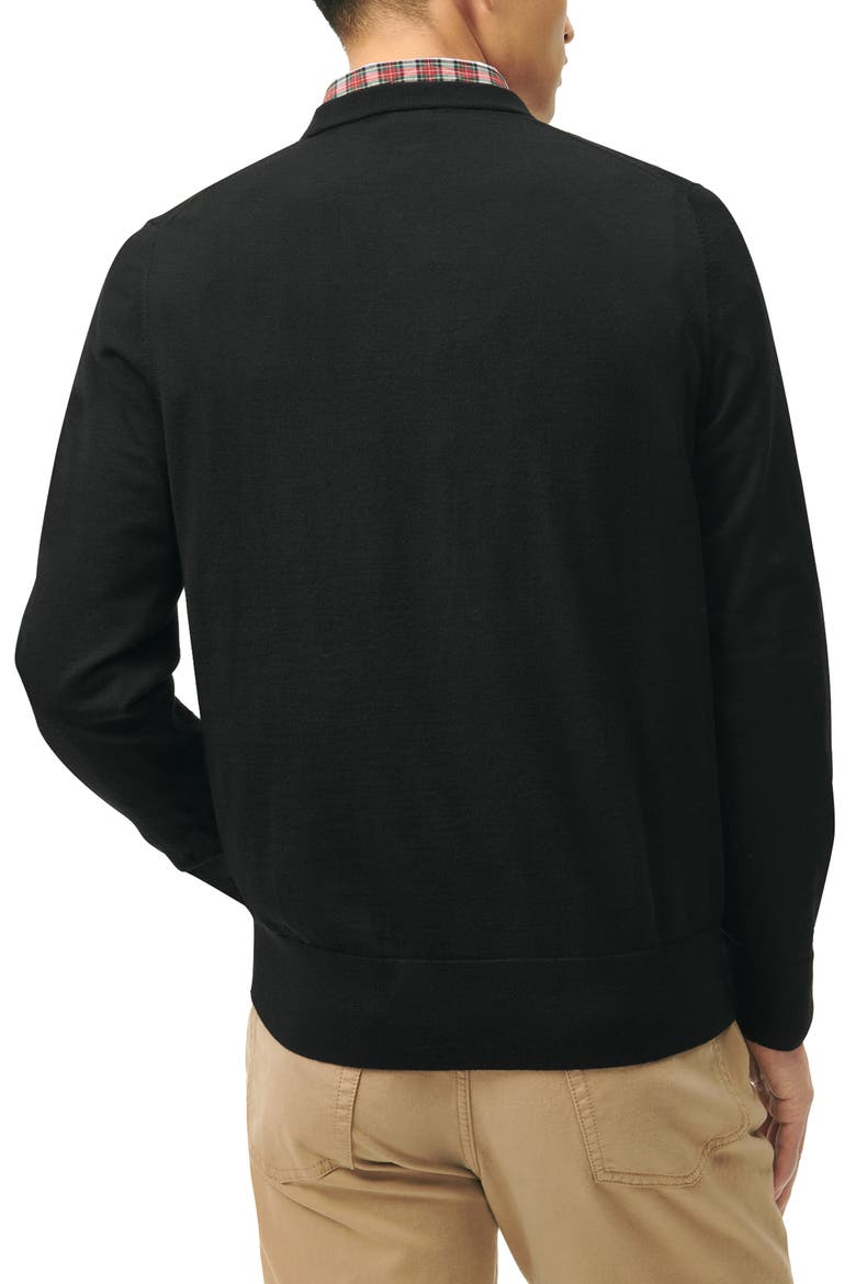 Merino Wool Crewneck Sweater, Alternate, color, BLACK