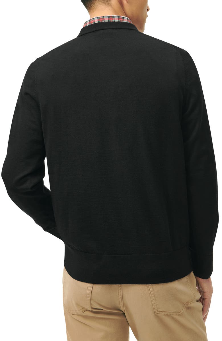Brooks Brothers Merino Wool Crewneck Sweater, Alternate, color, Black