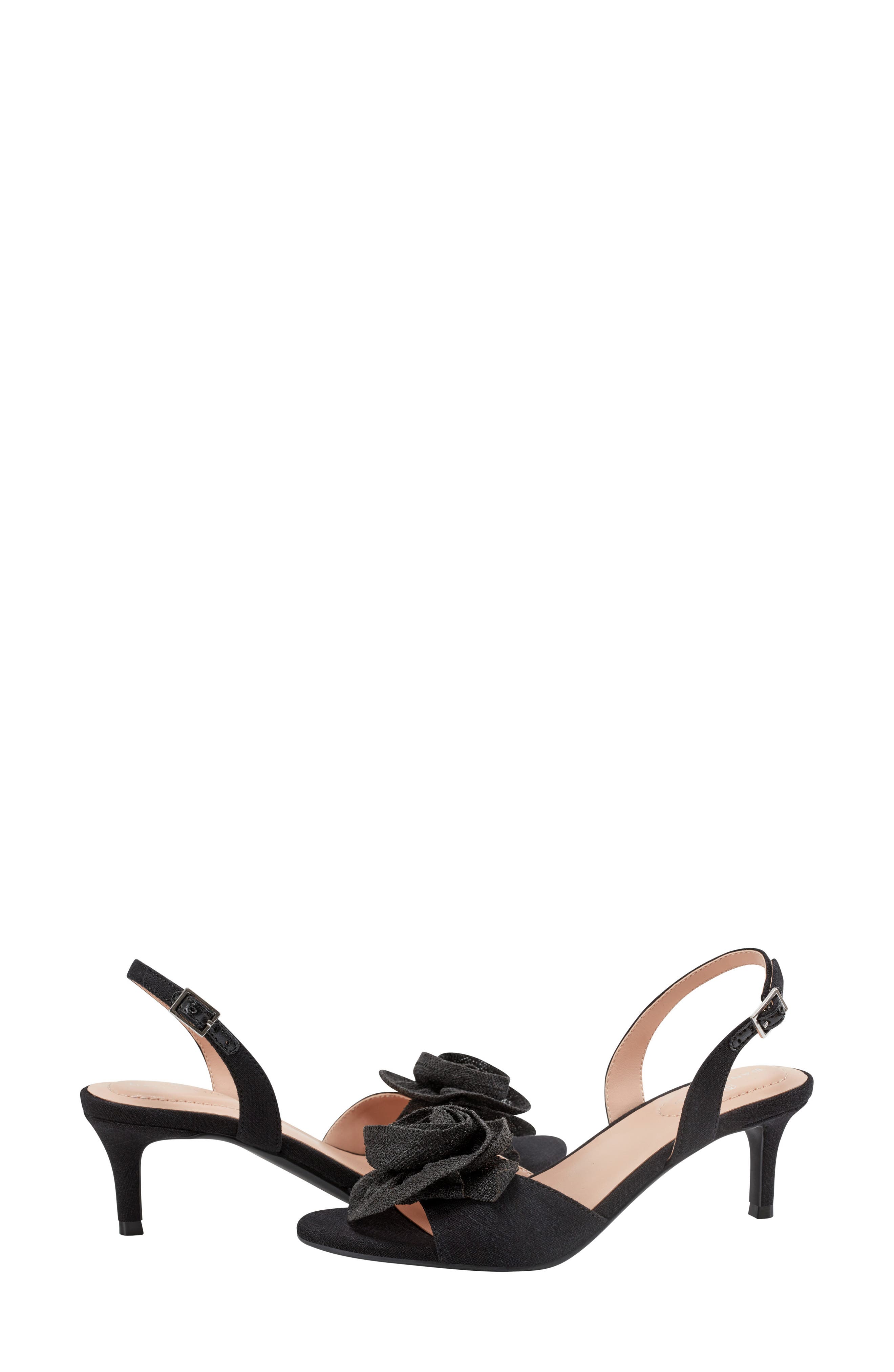 Bandolino Marette Rosette Kitten Heel Slingback Sandal, Alternate, color, 