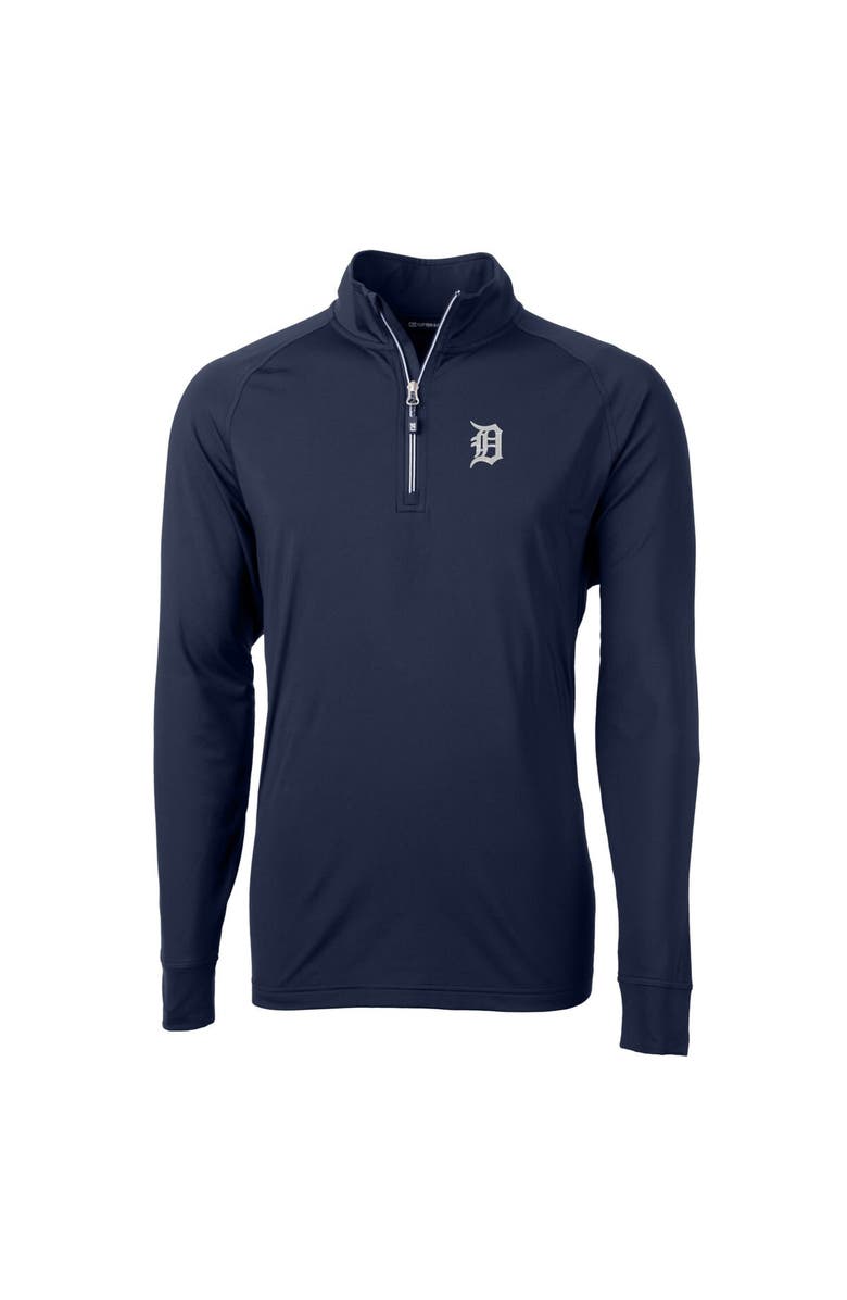 Cutter & Buck Men's Cutter & Buck  Navy Detroit Tigers Adapt Eco Knit Stretch Recycled Quarter-Zip Pullover Top, Alternate, color, Navy