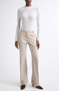 Lafayette 148 New York Textured Stripe Merino Wool Sweater