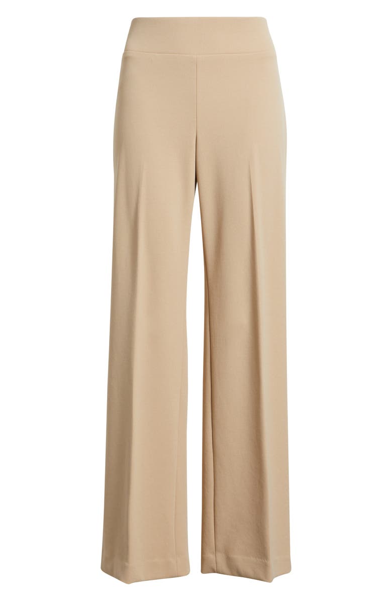Anne Klein High Waist Pull On Wide Leg Pants, Alternate, color, Latte