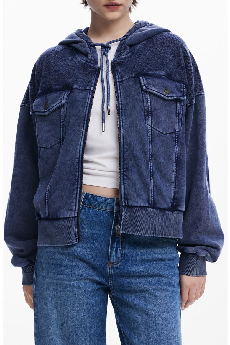 Front Zip Hoodie, Main, color, DARK BLUE