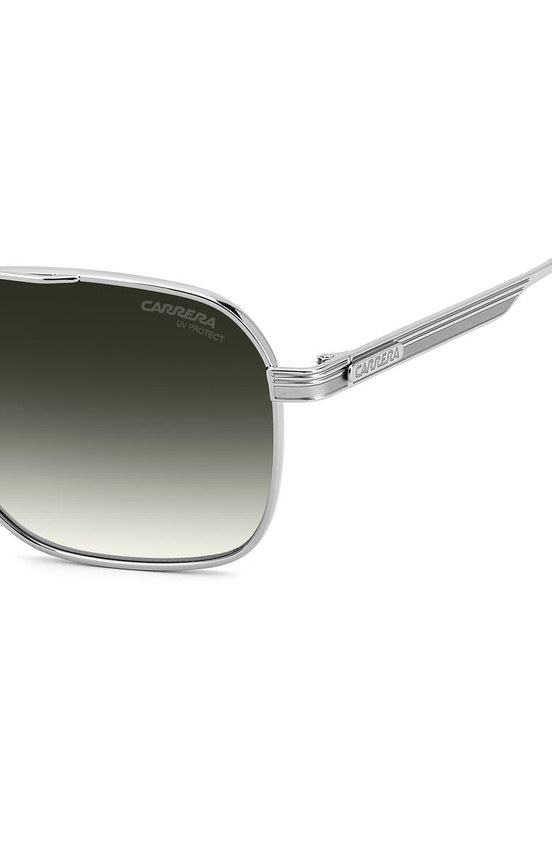 Carrera Eyewear 57mm Gradient Oversize Aviator Sunglasses, Alternate, color, Ruthenium Black/ Green Shaded