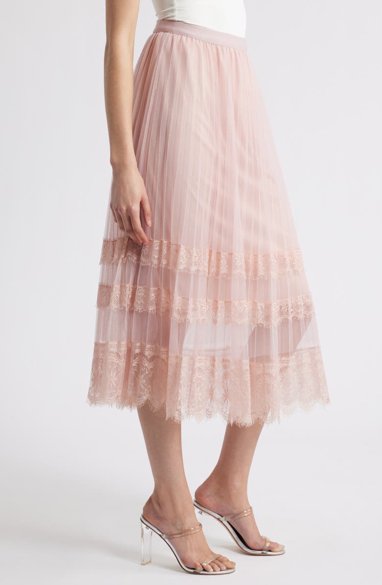 NIKKI LUND Tove Lace Tulle Skirt, Alternate, color, Pink