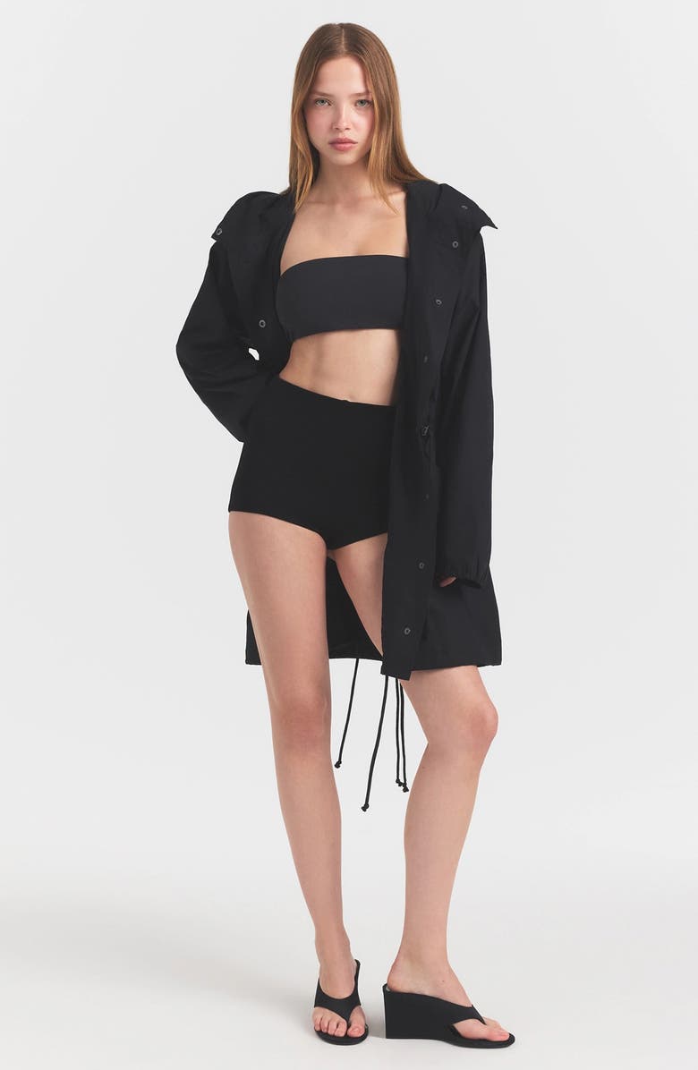 SKIMS Swiss Cotton Oversize Anorak, Alternate, color, Onyx