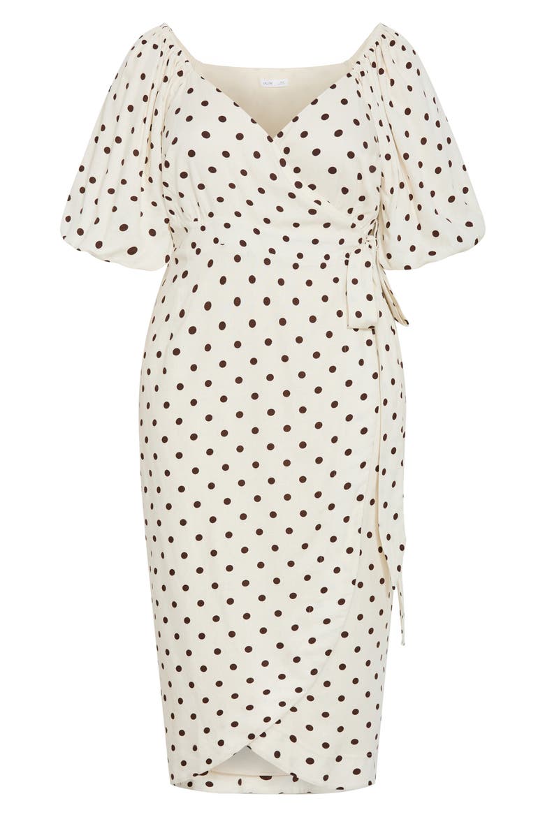 Claudine Print Wrap Midi Dress, Alternate, color, SWEET SPOT