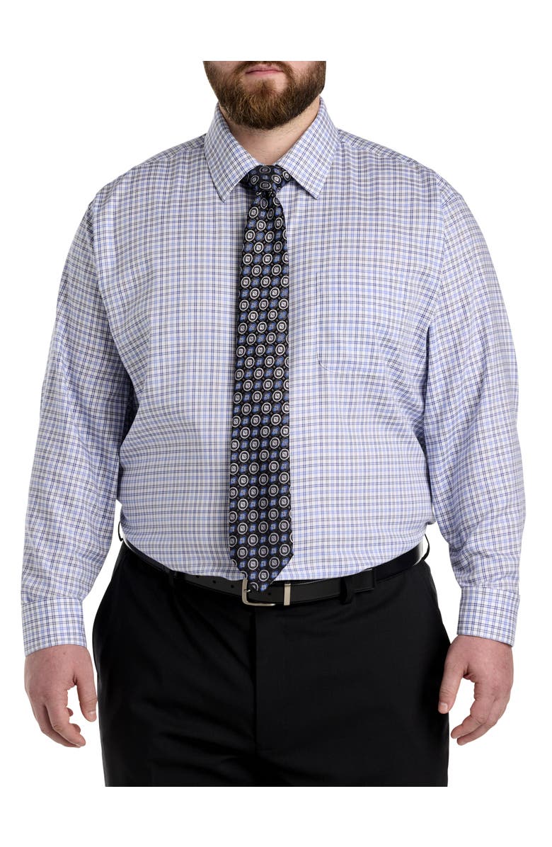 Oak Hill Premium by DXL Grid Patterned Dress Shirt, Alternate, color, White