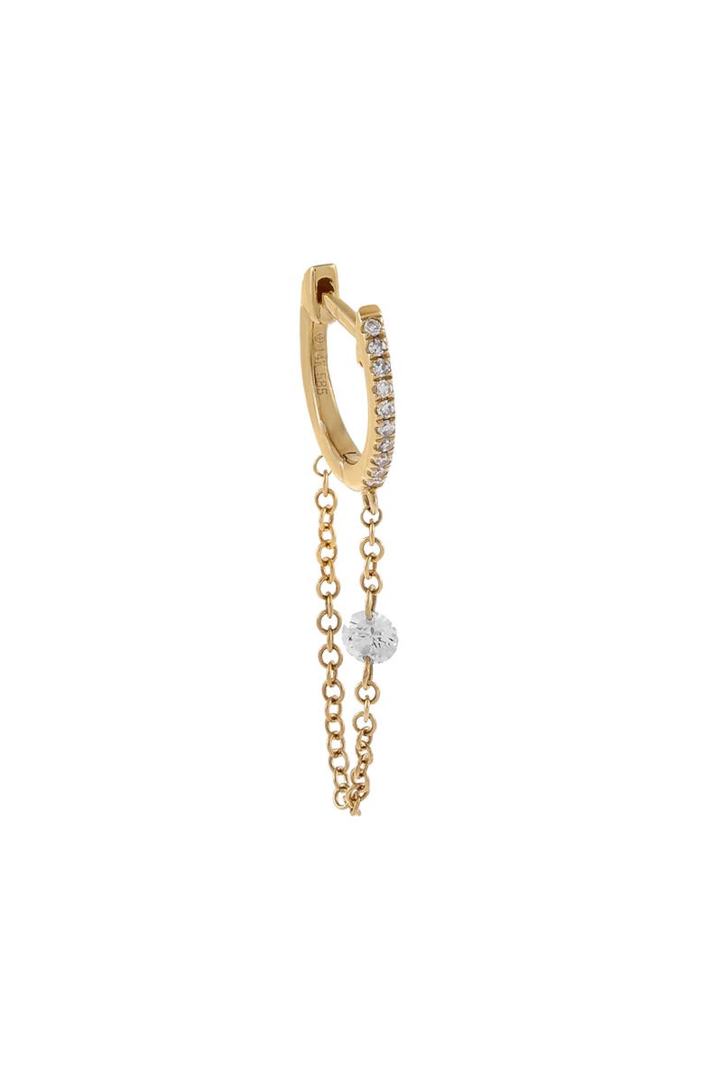 BY ADINA EDEN Floating Diamond Chain Huggie Earring 14K, Main, color, 