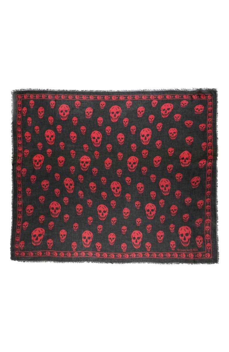 Alexander McQueen Puma Skull Print Square Scarf, Main, color, 