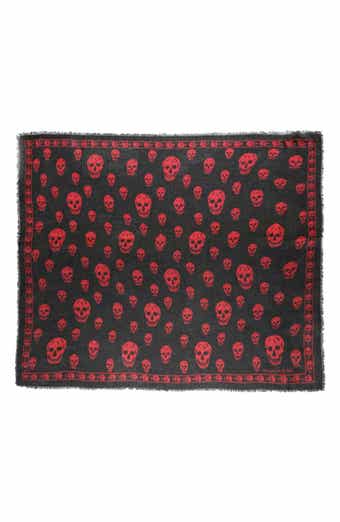 McQueen Skull Print Square Scarf