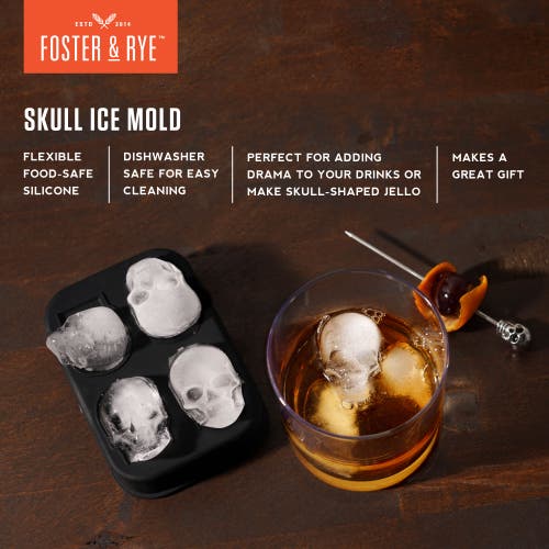 Foster & Rye Skull Ice Mold In Black