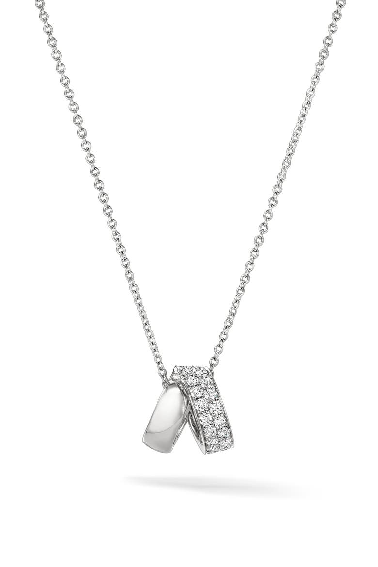 INSIDE/OUT Multi-Wear Rondel 18K Gold Diamond Pendant Necklace, 0.40ct., Main, color, WHITE GOLD