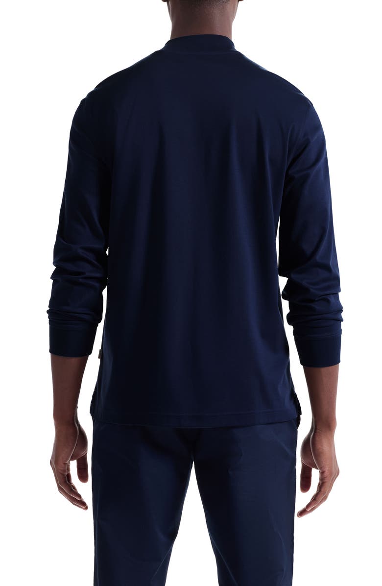Bugatchi Long Sleeve Mock Neck T-Shirt, Alternate, color, Navy