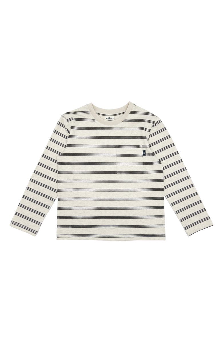 Feather 4 Arrow Kids' Banks Stripe Long Sleeve Pocket T-Shirt, Main, color, Ivory