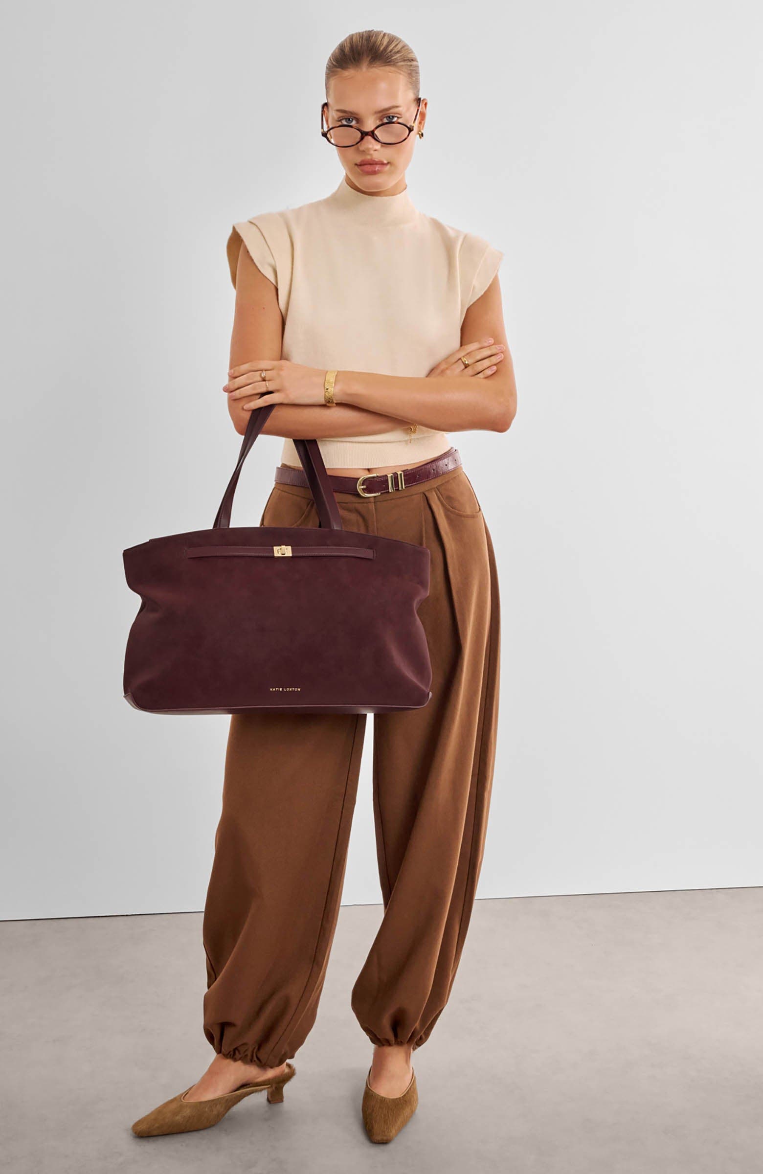 Orin Tote Bag, Alternate, color, Cherry Suedette / Cherry