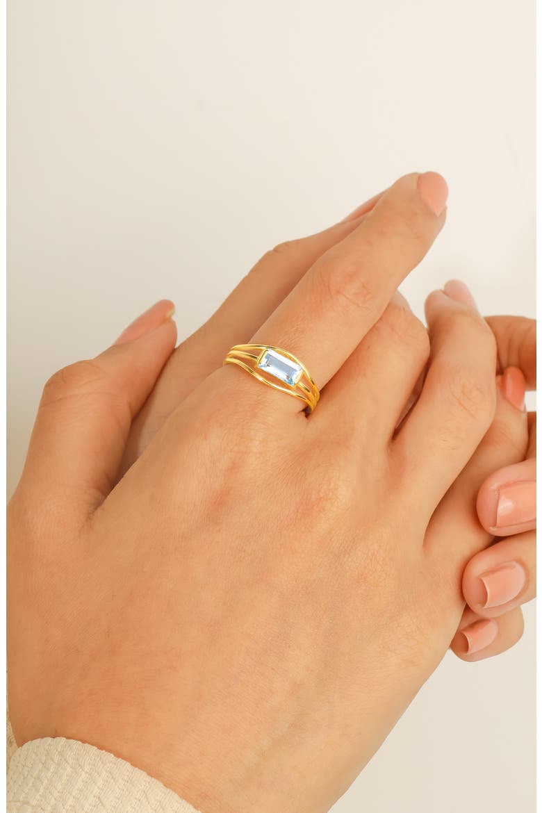 Semiprecious Stone Ring, Alternate, color, BLUE