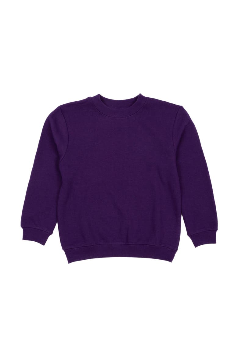 Kids Pullover Sweatshirt, Long Sleeve, Solid Colors, Alternate, color, Dark Purple
