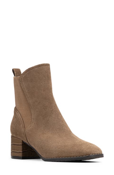 Contrast Block Heel Boot (Women)