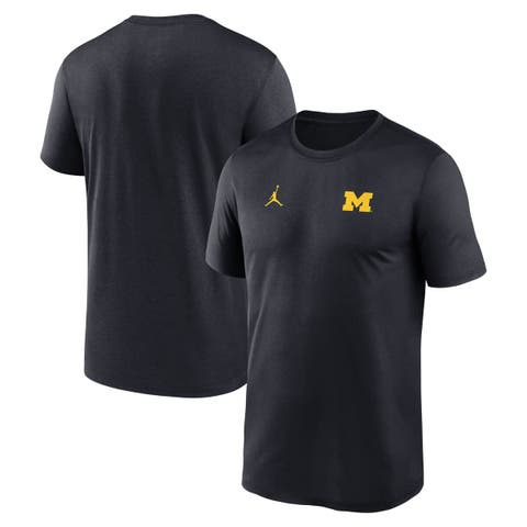 Men's Jordan Brand Navy Michigan Wolverines 2025 Sideline Small Logo Legend Performance T-Shirt