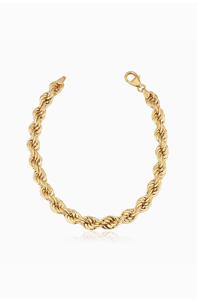 Oradina 10K Gold Roman Rope Bracelet, Main, color, 
