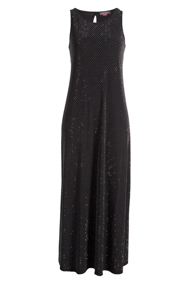 Rhinestone Sleeveless Maxi Dress, Alternate, color, RICH BLACK