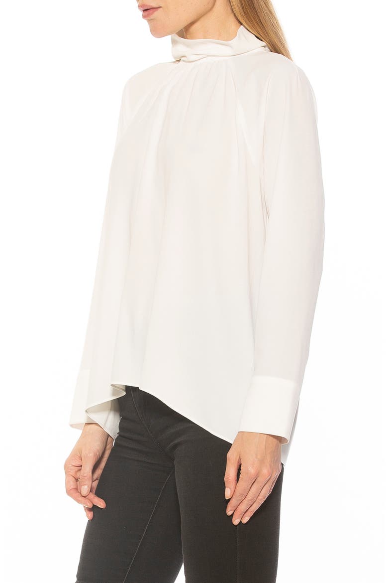 Danielle Draped Blouse, Alternate, color, IVORY