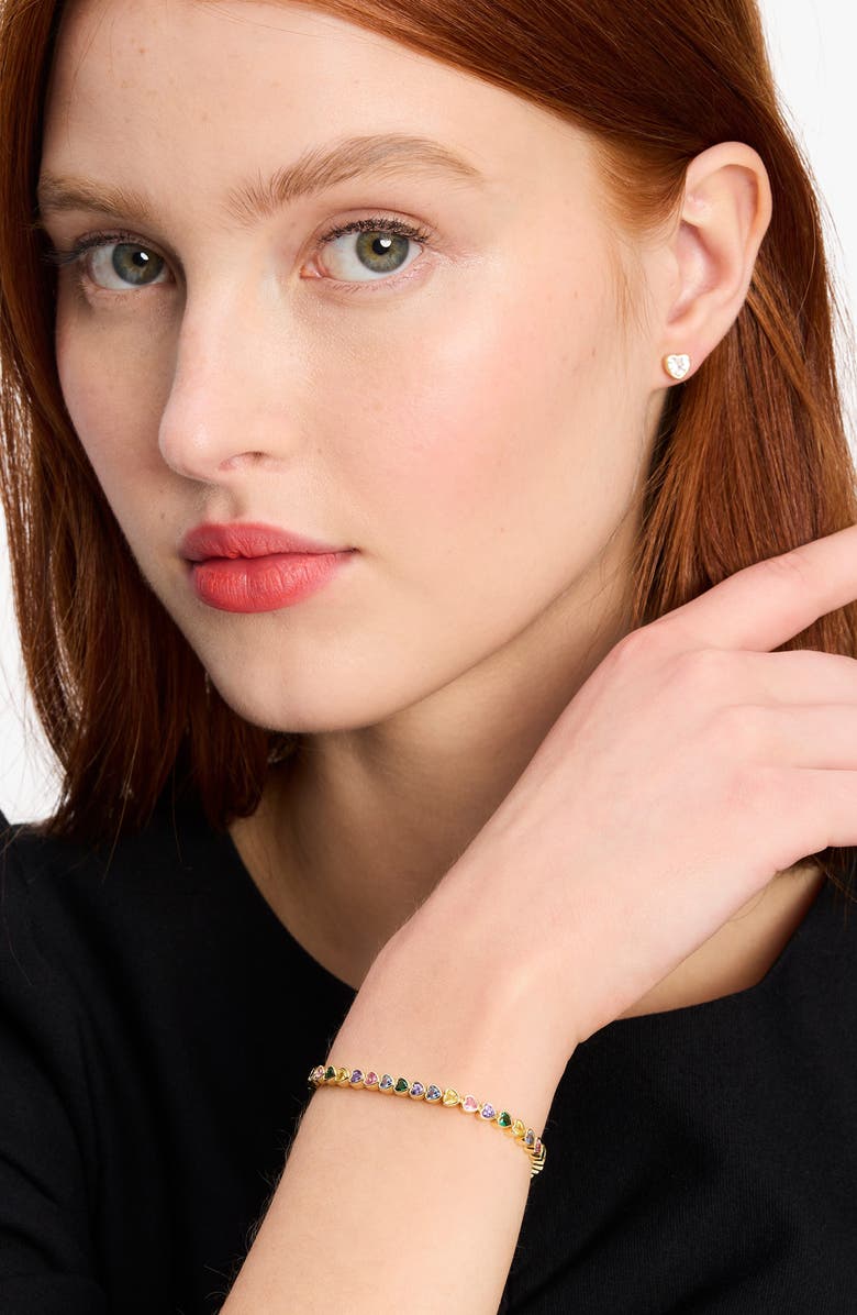 Kate Spade New York sweetheart delicate cubic zirconia tennis bracelet, Alternate, color, 