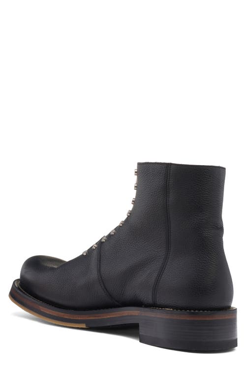 Alexander Mcqueen Chunky Sole Round Toe Studded Ankle Boots In Black