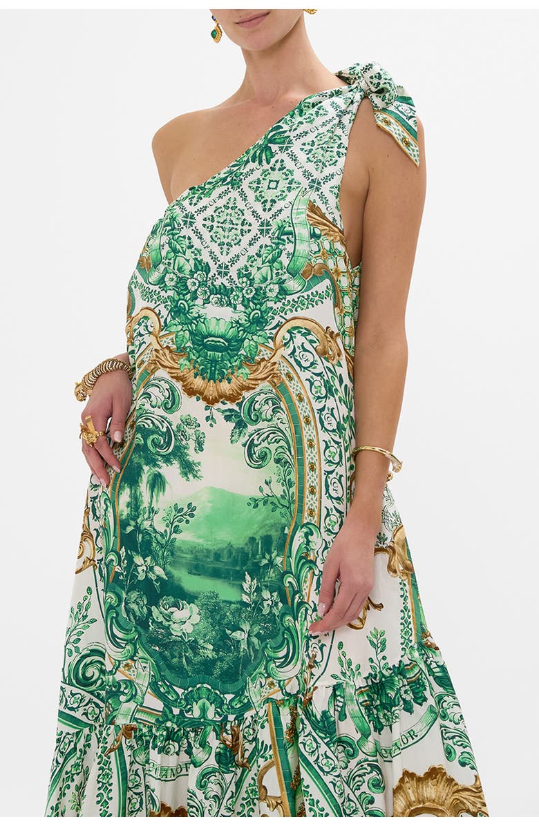 Camilla Tie One Shoulder Dress Corridor Of Calm, Alternate, color, 