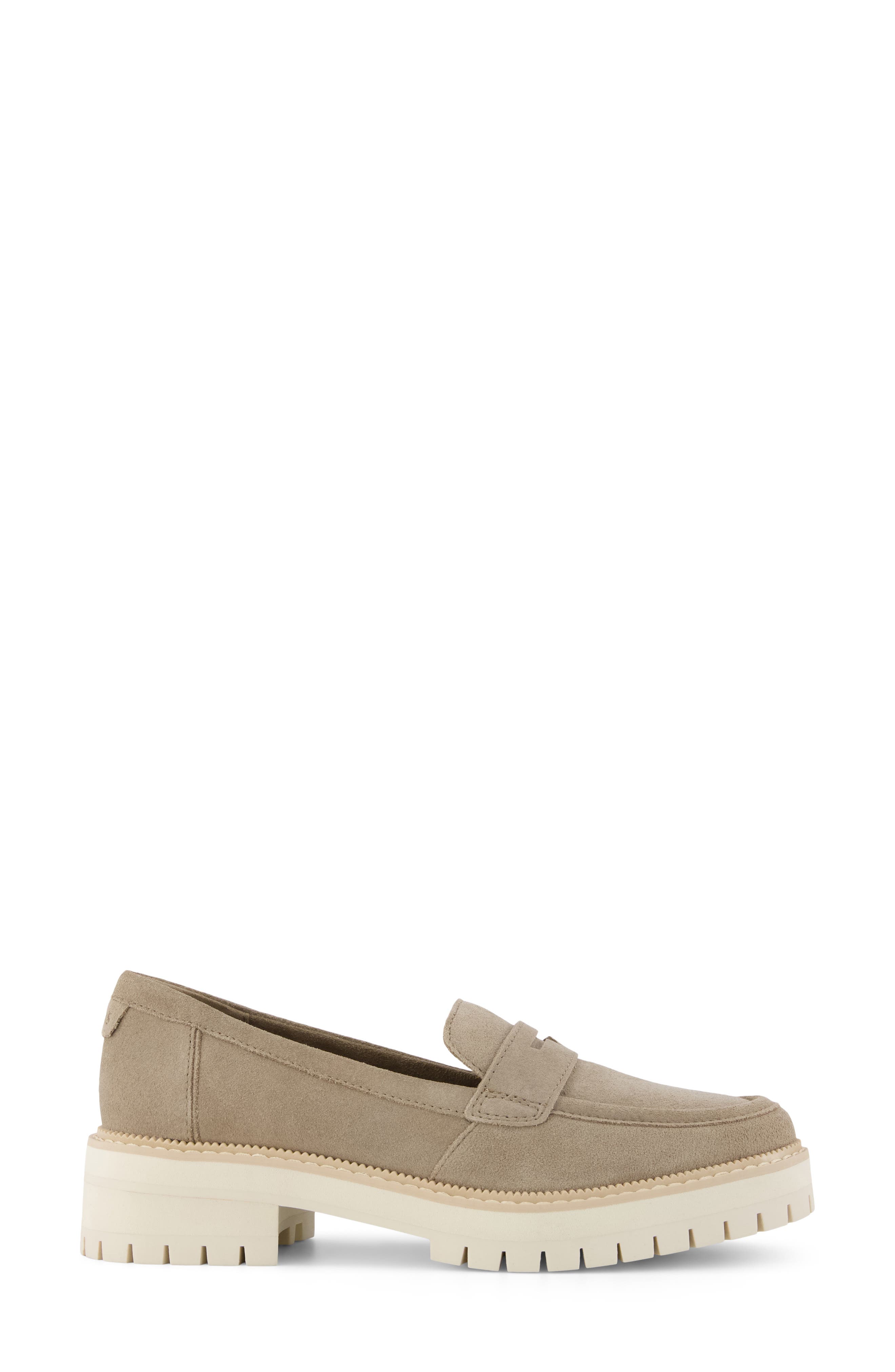 TOMS Cara Platform Penny Loafer, Alternate, color, Medium Beige